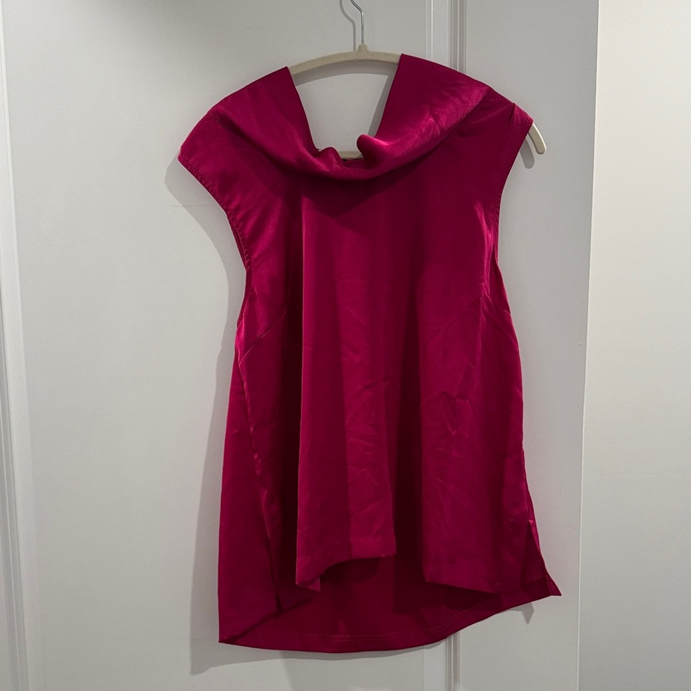 Vince Camuto Pink Cowl Neck Blouse | Spring Office L - Picture 2 of 6